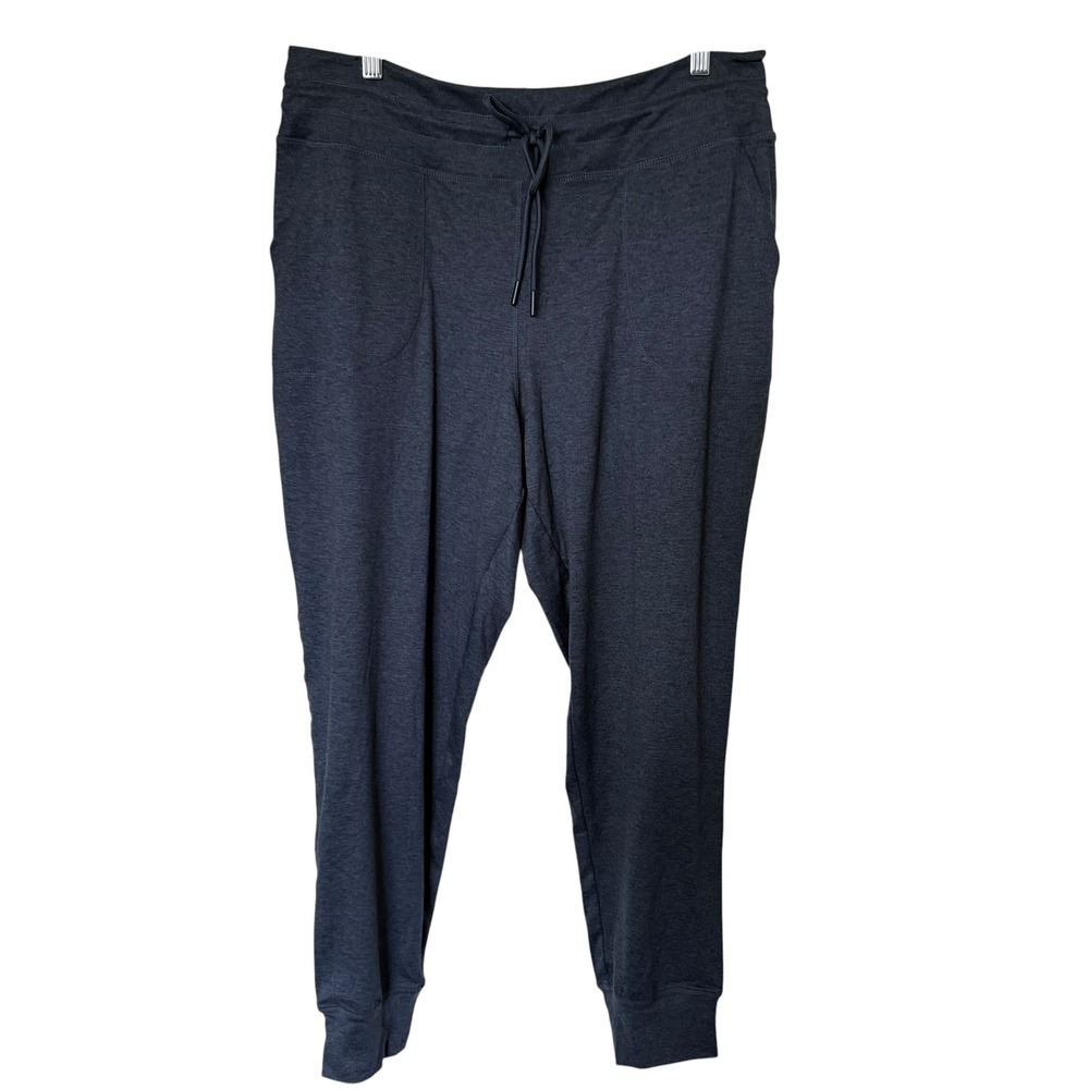Lole Jogger Pants Women XL Charcoal Grey Excellent Heathered Drawstring Pockets
